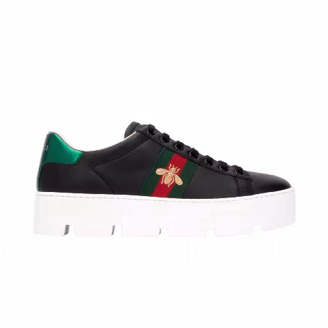 Gucci Wmns Ace Embroidered Platform 'Black'