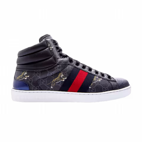 Gucci Ace GG High 'Tiger Logo - Black'
