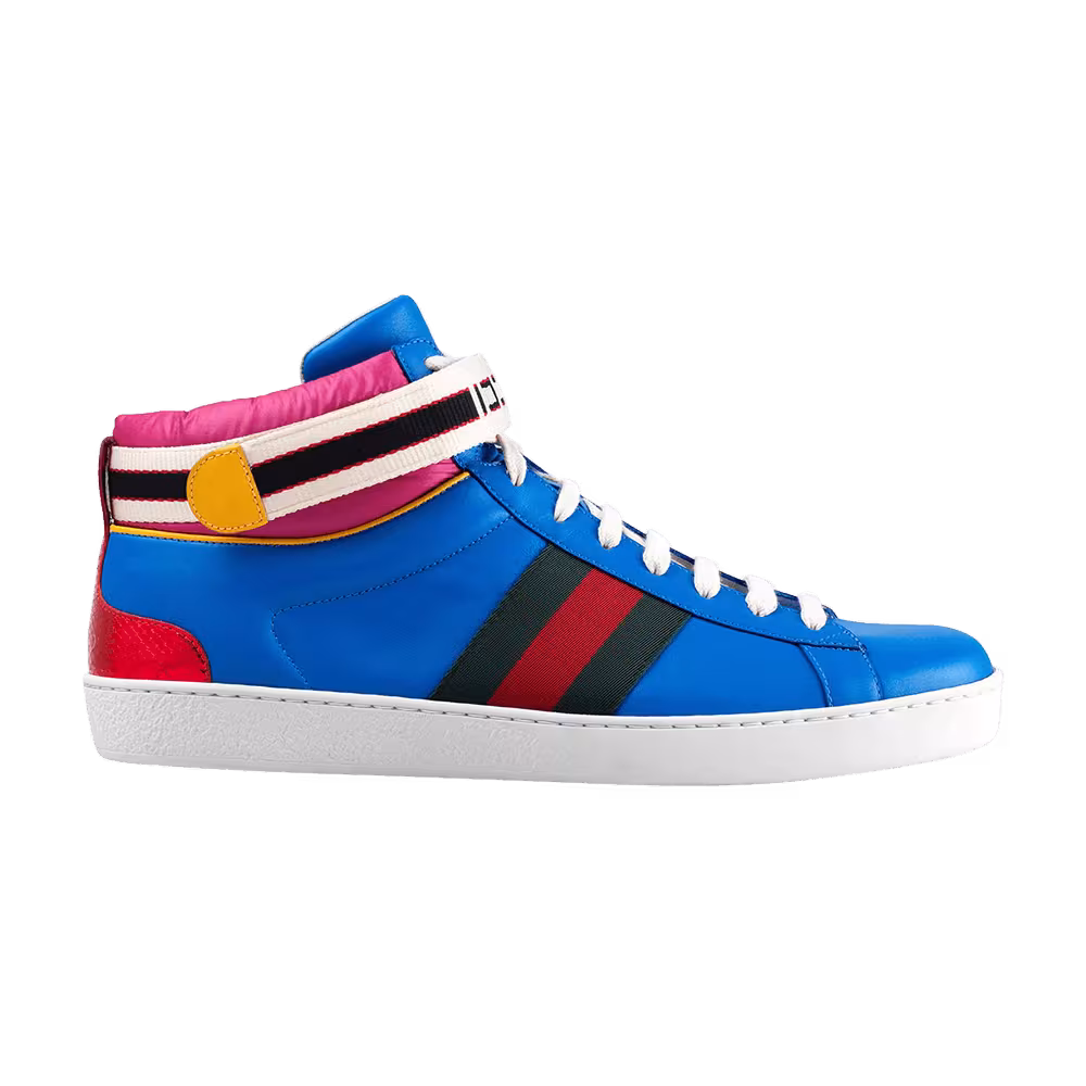Gucci Ace Web Stripe High Blue