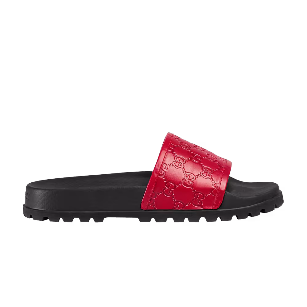 Gucci Signature Slide Hibiscus Red