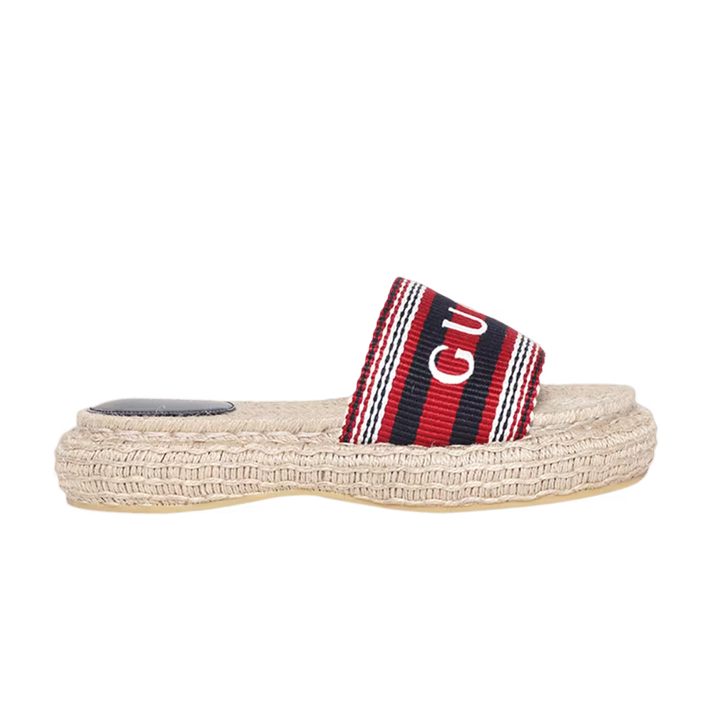 Gucci Women's Espadrille Slide Blue Red