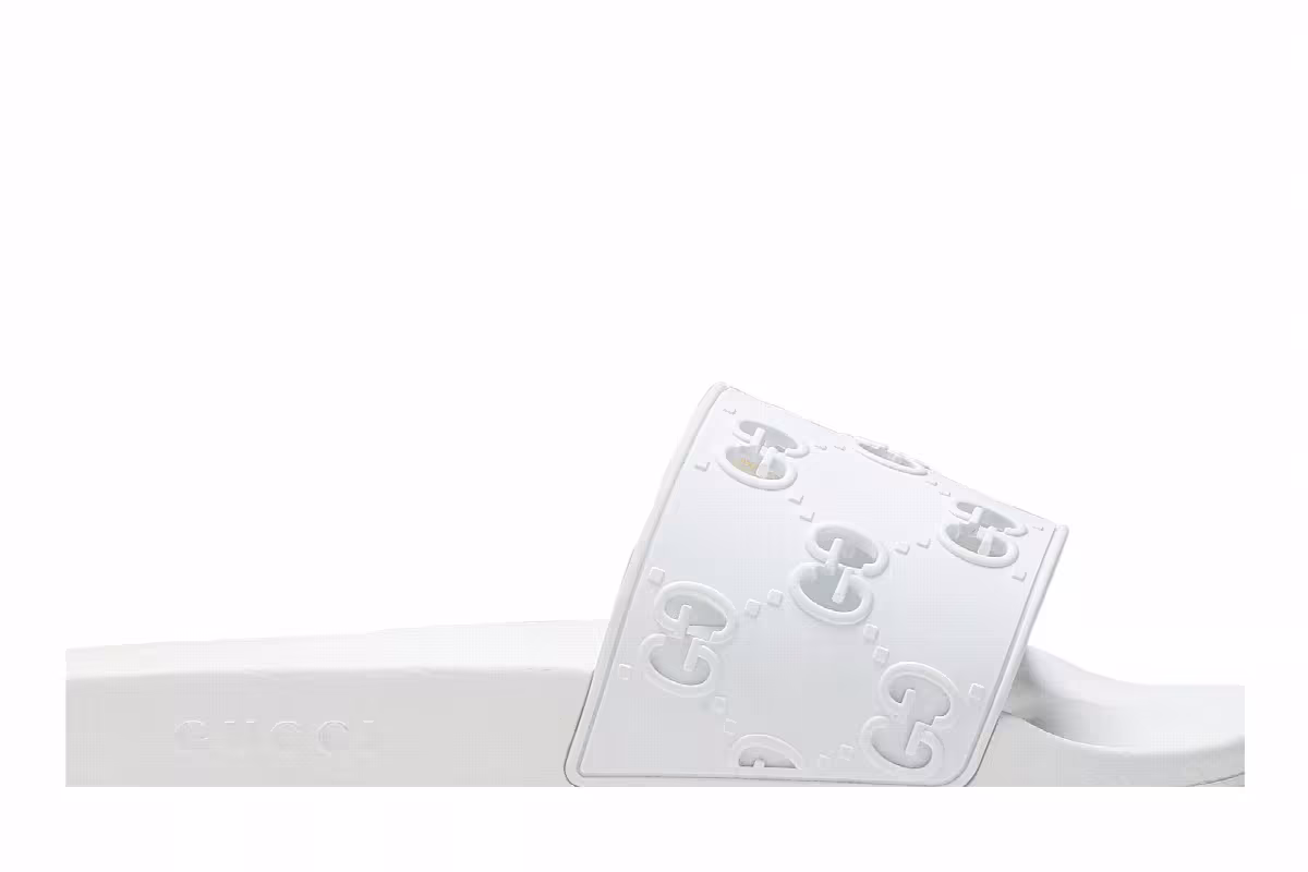 Gucci GG Rubber Slide Great White, view 3