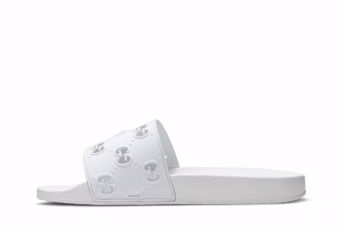 Gucci GG Rubber Slide Great White, view 4
