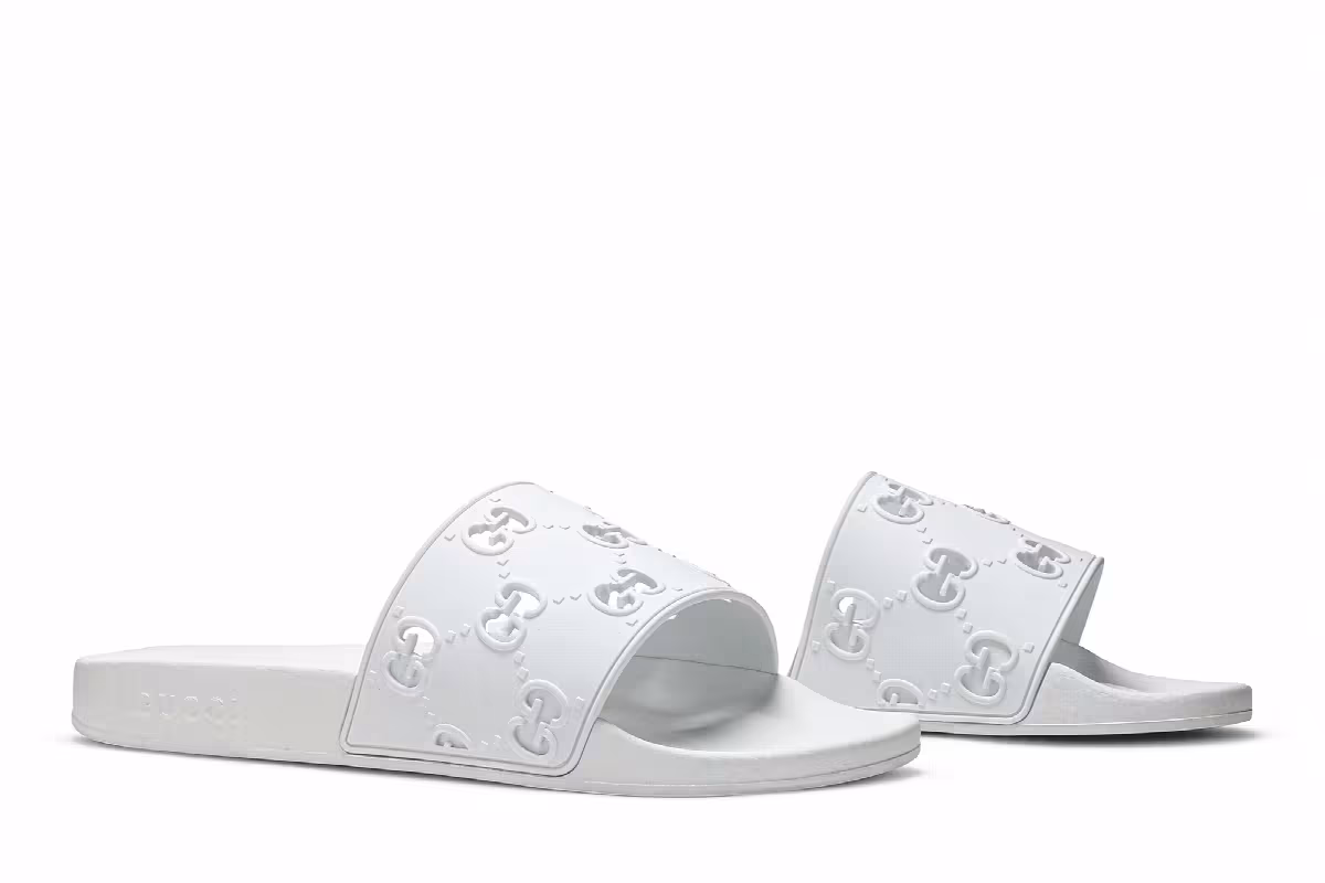 Gucci GG Rubber Slide Great White, view 9