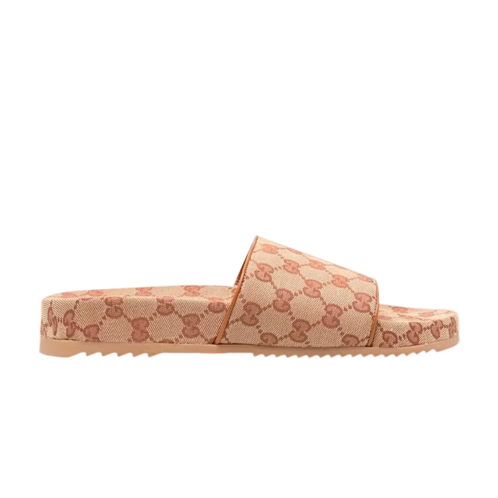 Gucci GG Canvas Slide Sandal Cognac Monogram