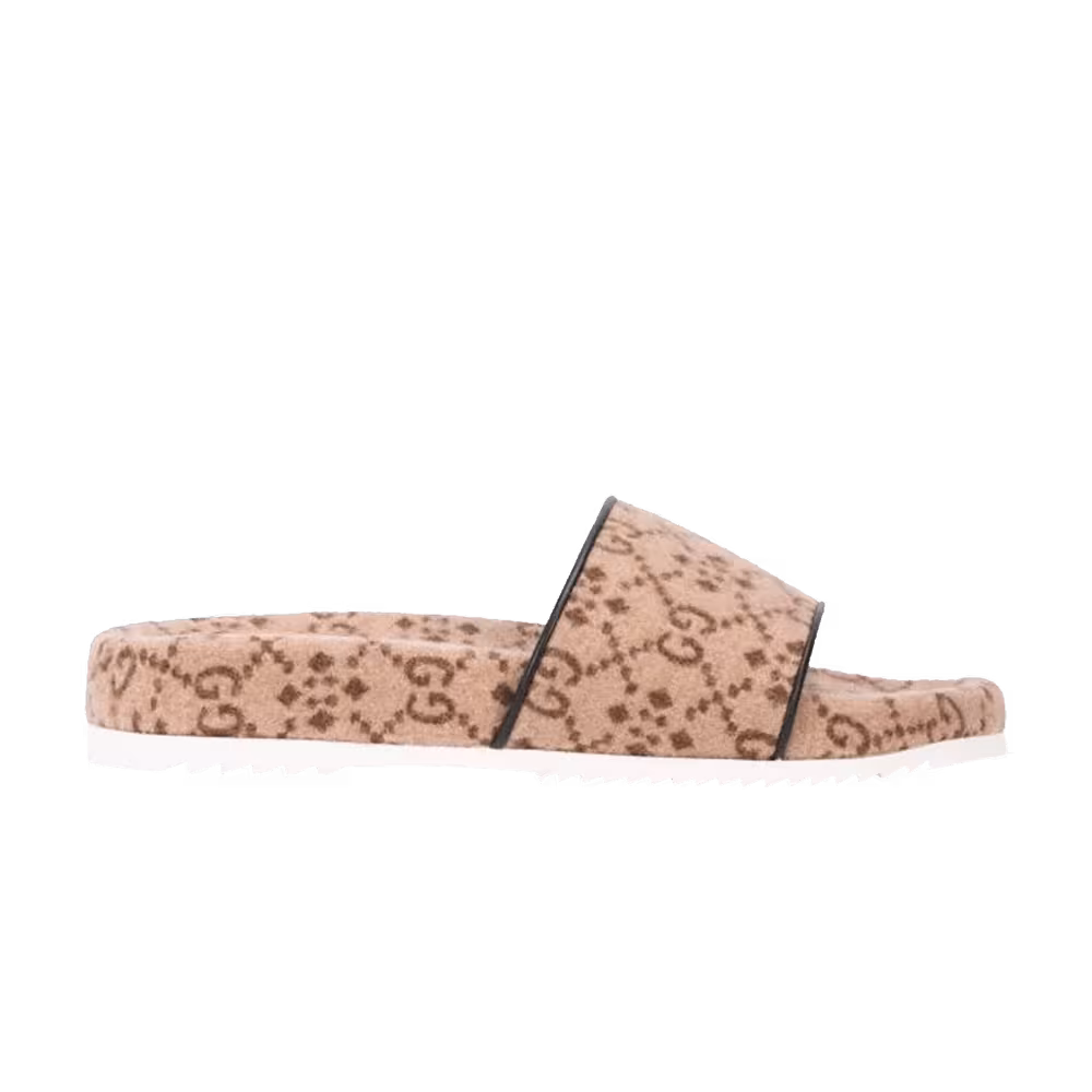 Gucci GG Wool Slide Camel Ebony