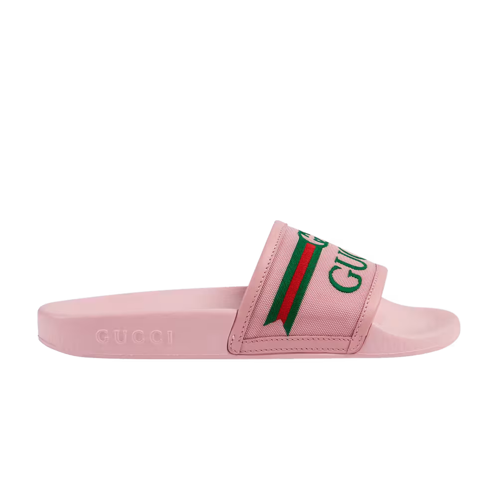 Gucci Slide Kids Logo Print - Pastel Pink