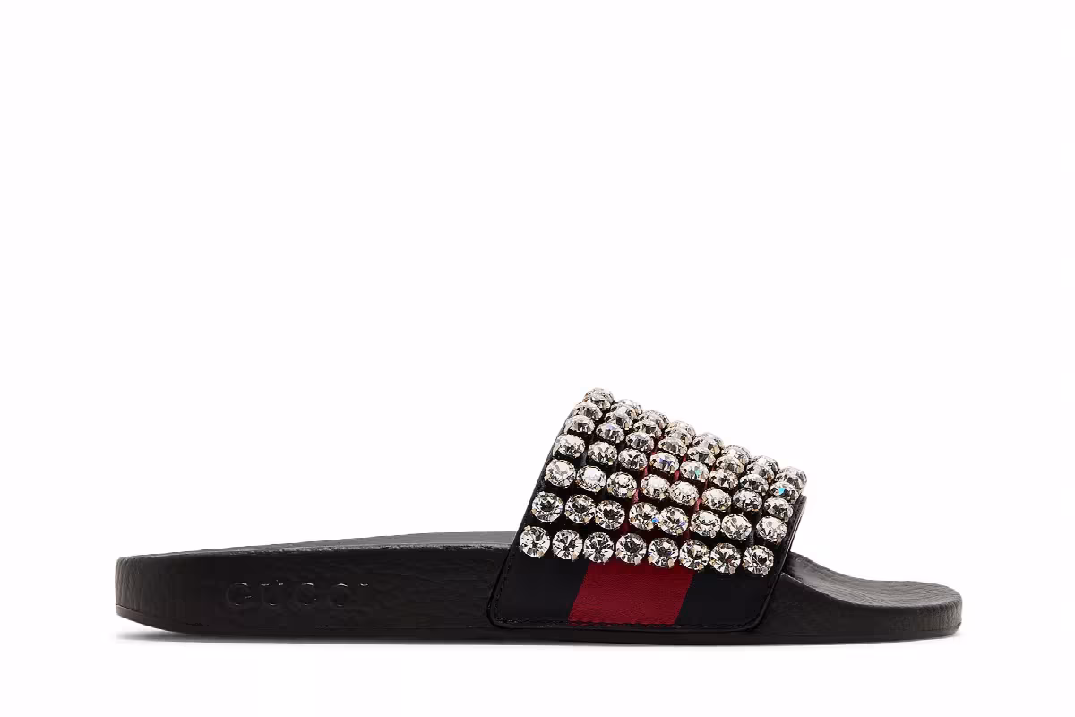 Gucci Women's Web Slide Crystal, view 2