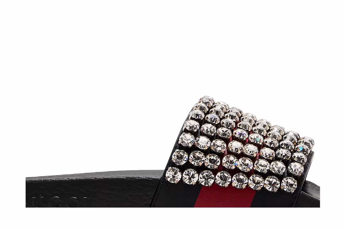 Gucci Women's Web Slide Crystal, view 3