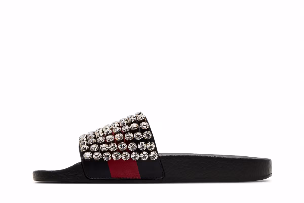 Gucci Women's Web Slide Crystal, view 4