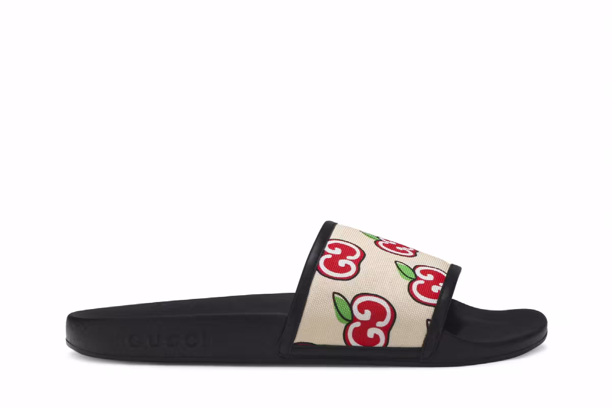 Guccie Women's Slide Apple Print, view 2