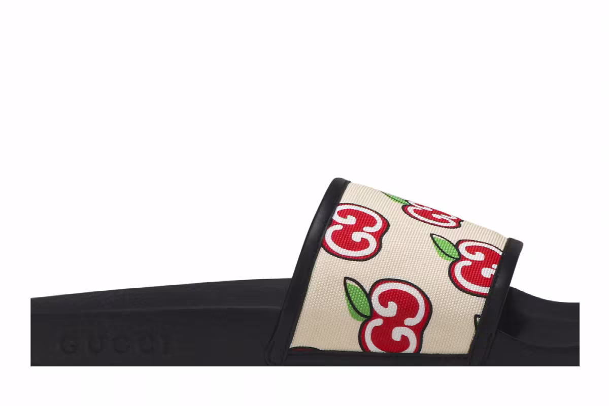 Guccie Women's Slide Apple Print, view 3