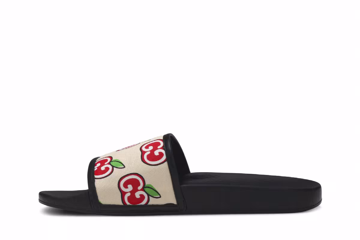 Guccie Women's Slide Apple Print, view 4