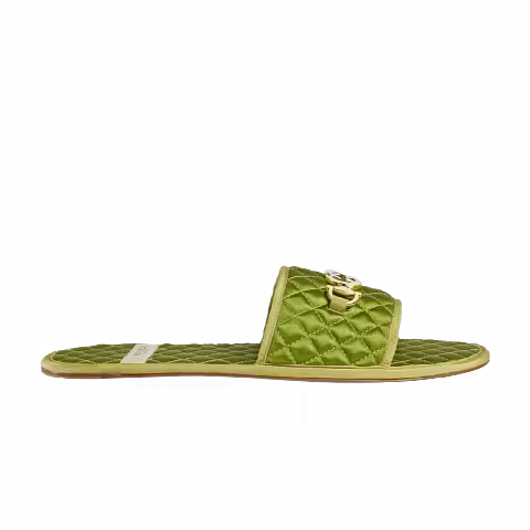 Gucci Quilted Slide 'Green Satin'