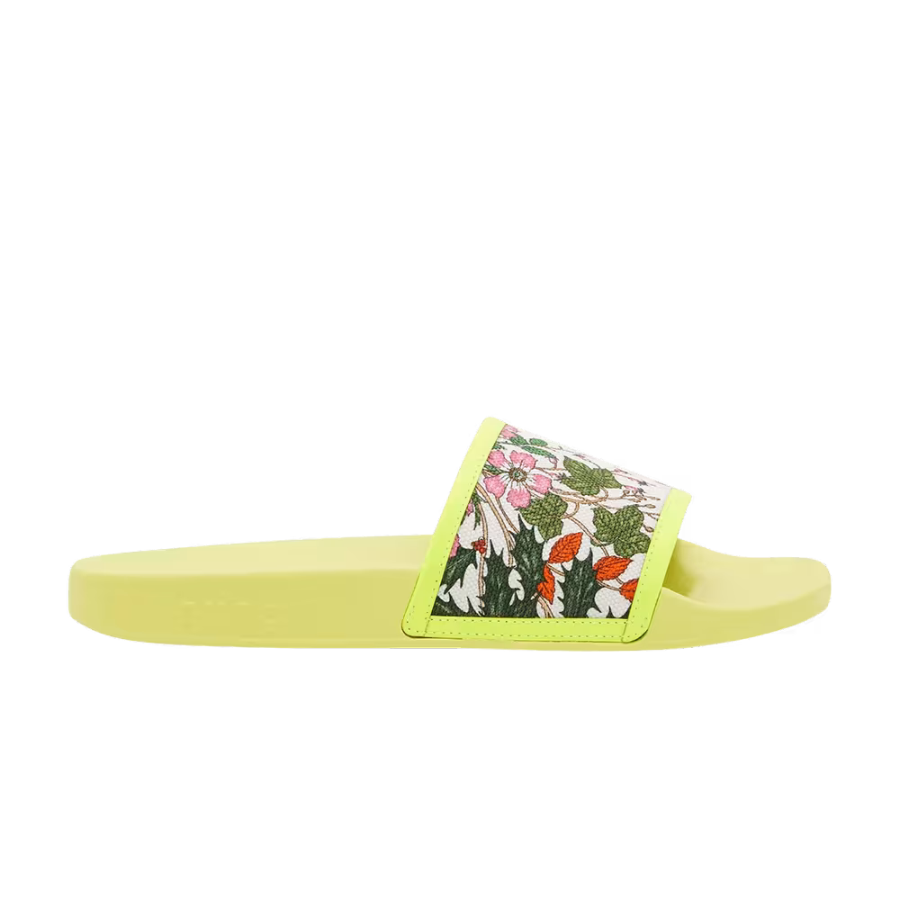 Gucci Women's Pursuit Pool Slide Yellow Floral