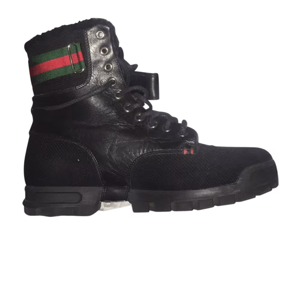 Gucci Web GG Lace Boot Black
