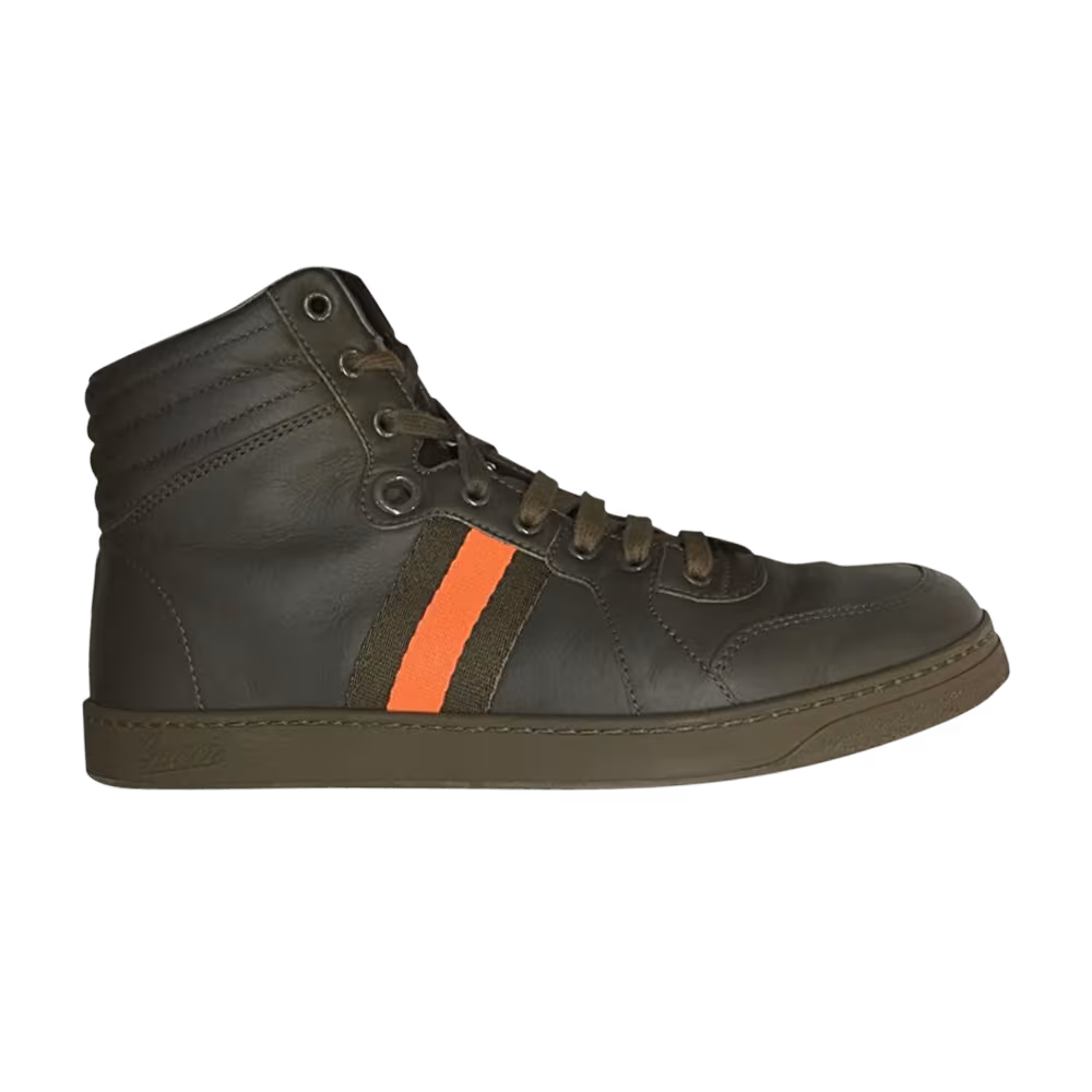 Gucci GG High Top Viaggio Collection - Military Green Fluo Orange