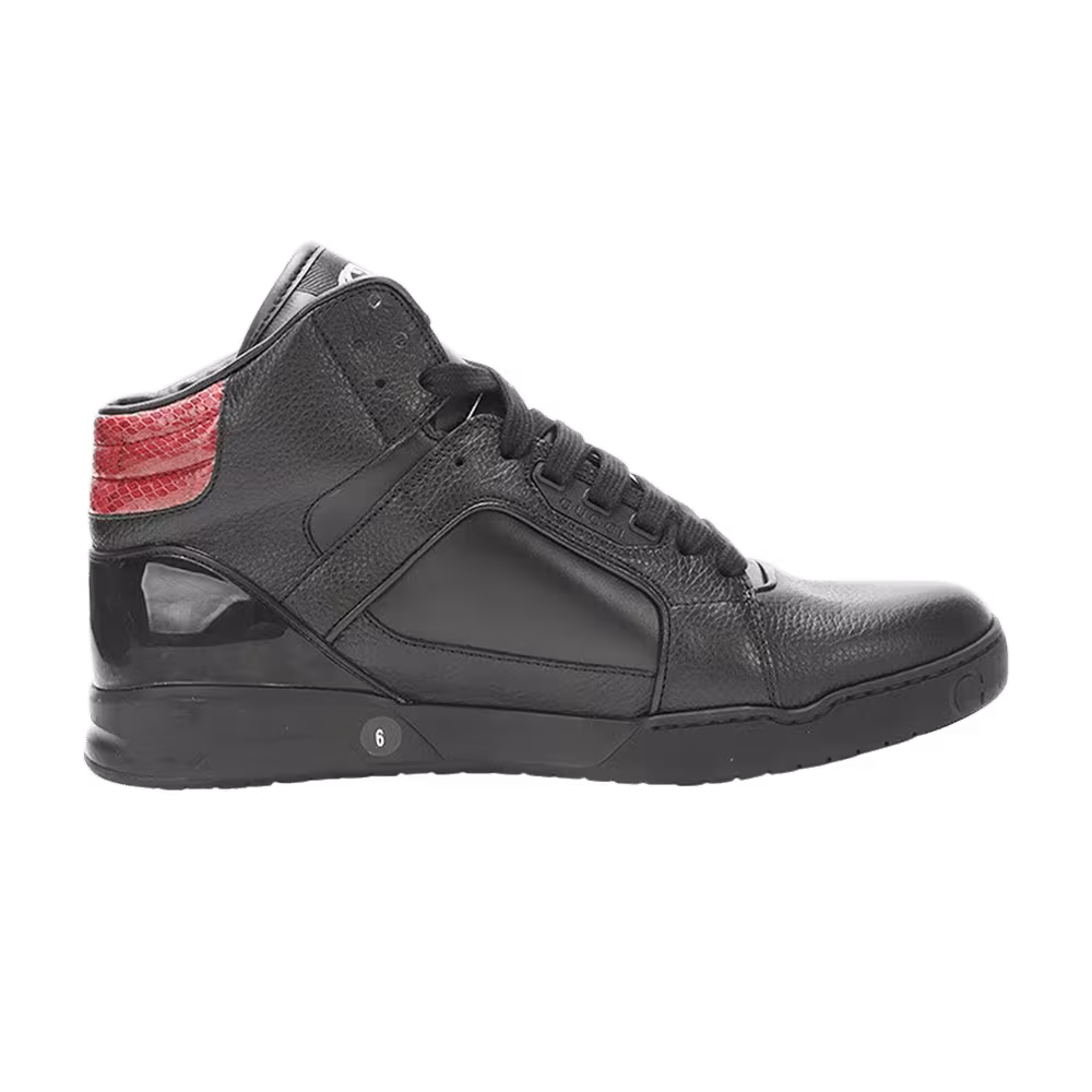 Gucci Signature Leather High Red Snakeskin