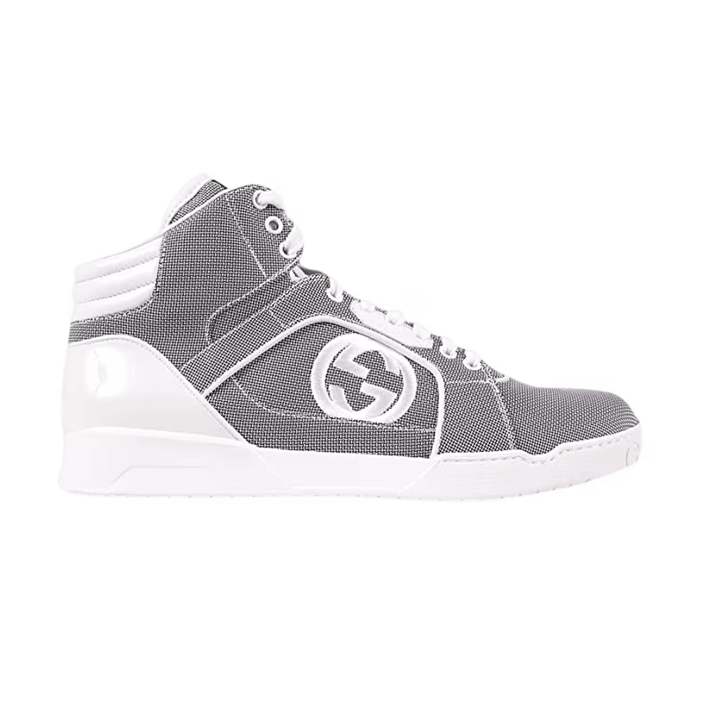 Gucci Baling Fabric High Top Grey White
