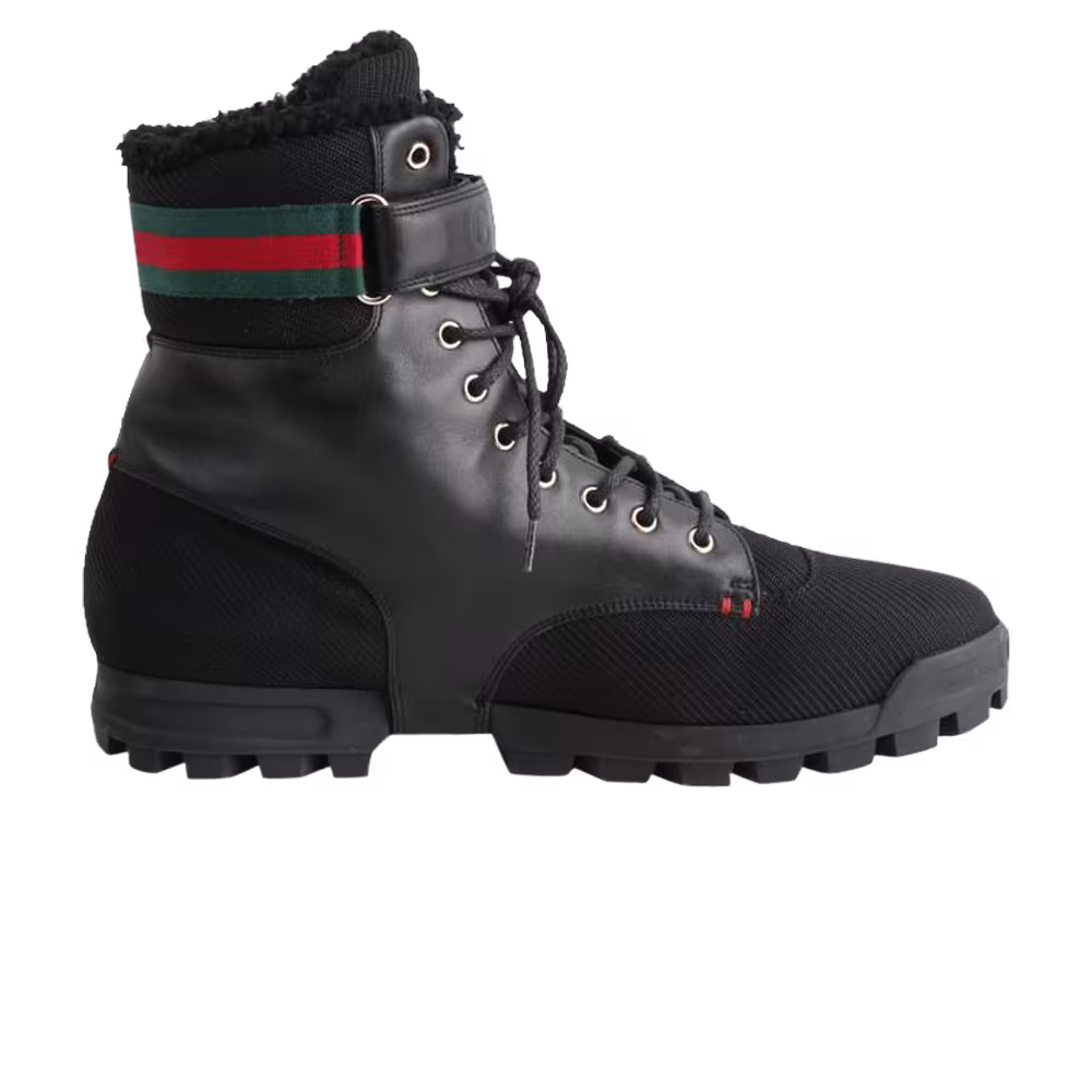 Gucci Leather Strap High Boot Black