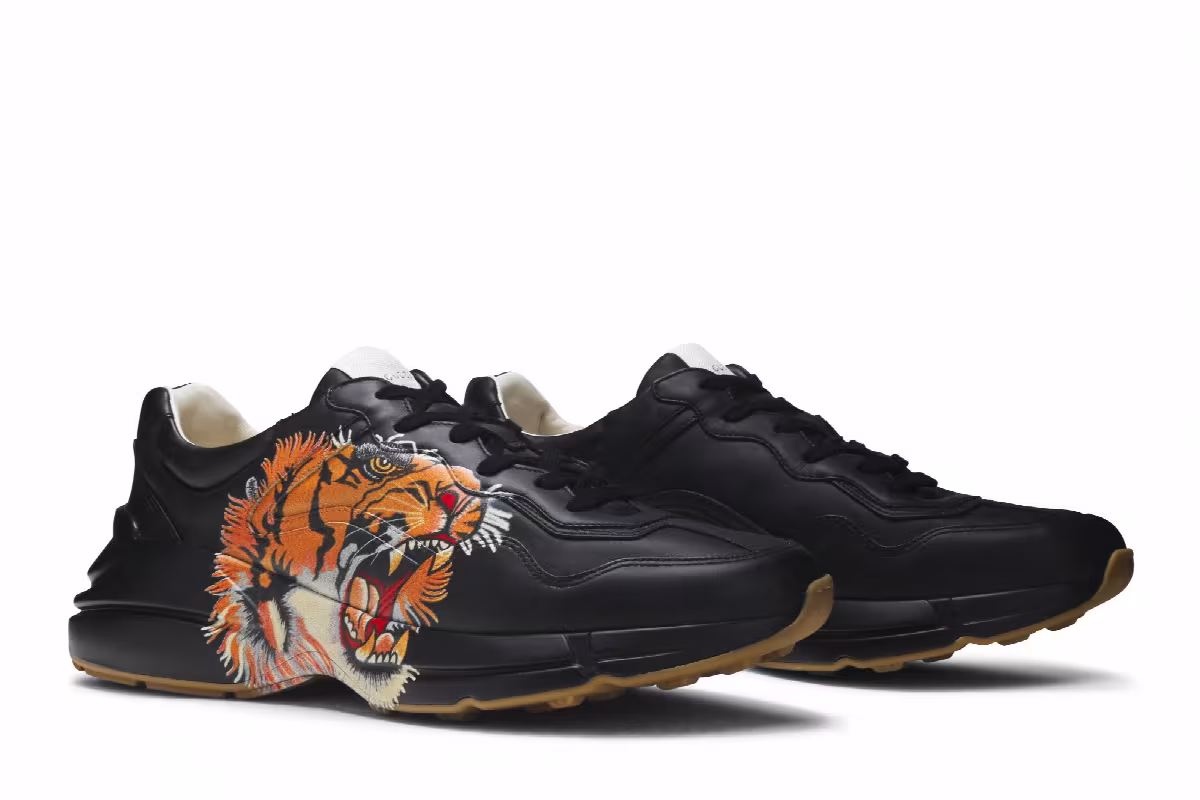Gucci Rhyton Leather Tiger Print, view 9