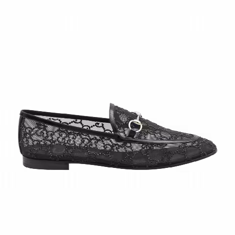 Gucci Wmns GG Jordaan Loafer 'Black Crystal'