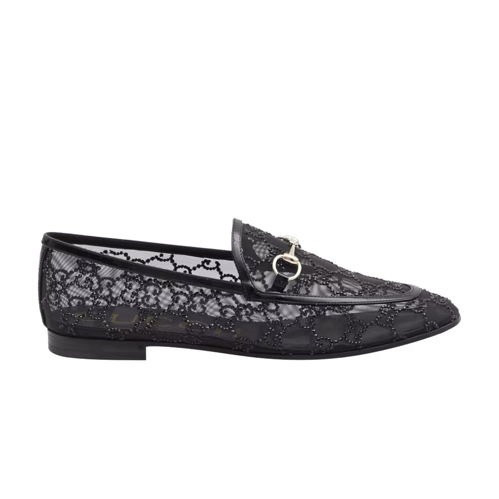 Gucci Women's GG Jordaan Loafer Black Crystal