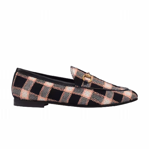 Gucci Wmns Jordaan Tweed Loafer 'Black Pink'