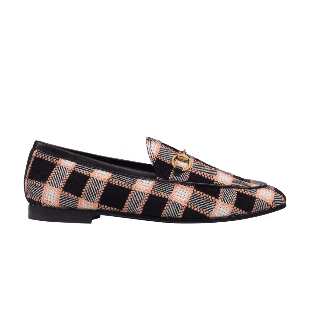 Gucci Women's Jordaan Tweed Loafer Black Pink