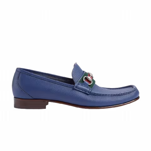 Gucci Web Stripe Horsebit Loafer 'Washed Indigo'