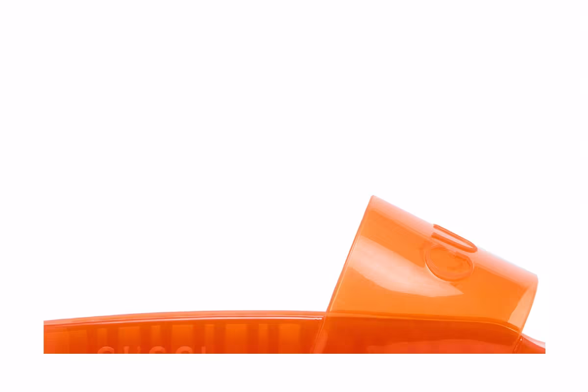 Gucci Slide Sandal Transparent Orange, view 3