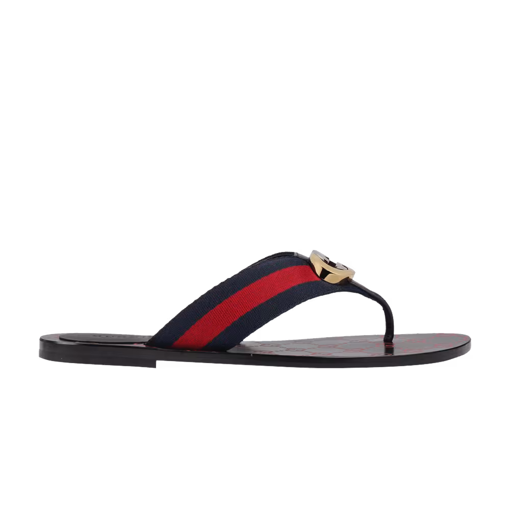 Gucci Women's GG Web Sandal Black Blue Red