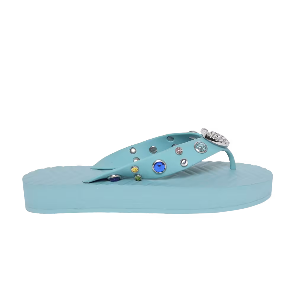 Gucci Embellished Thong Sandal Sweet Blue
