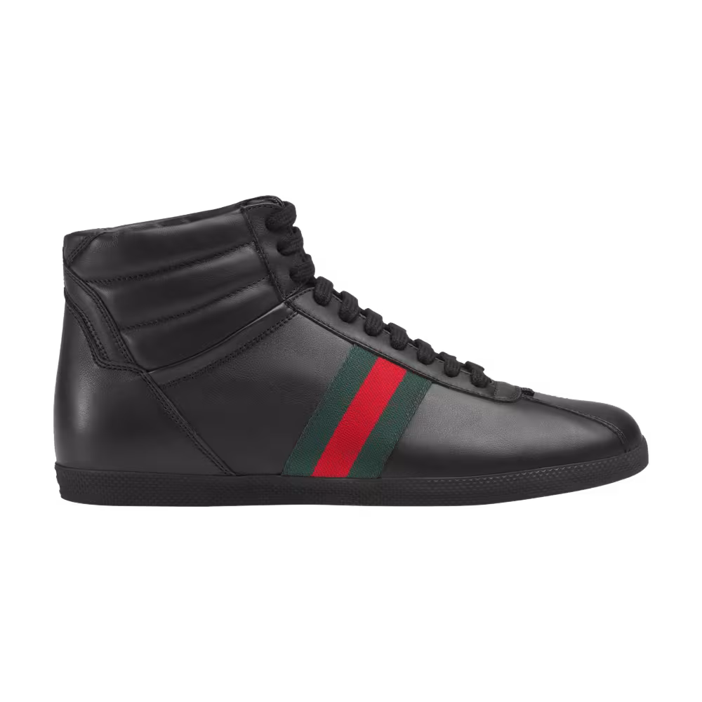 Gucci Leather Web High Black