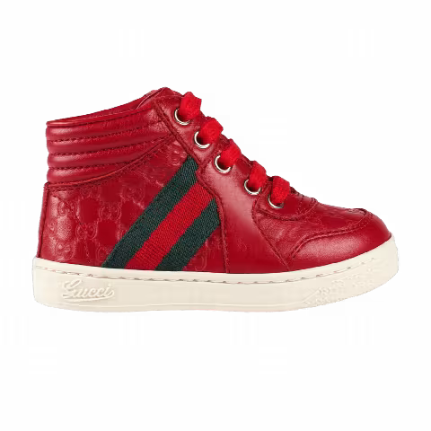 Gucci Leather Web High Toddler 'Red'