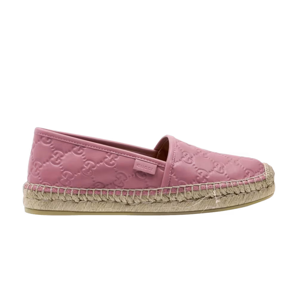 Gucci Women's Espadrille Leather Rose Baby Pink