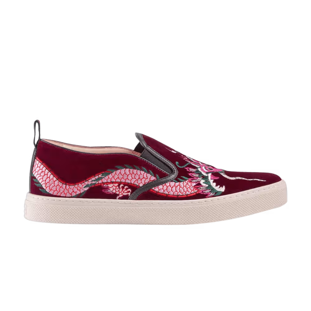 Gucci Velvet Slip-On Dragon