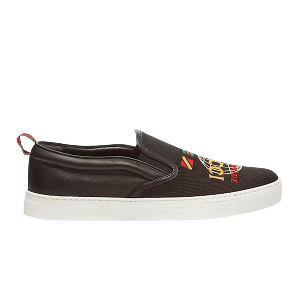 Gucci Dublin Slip-On Worldwide Flag - Black