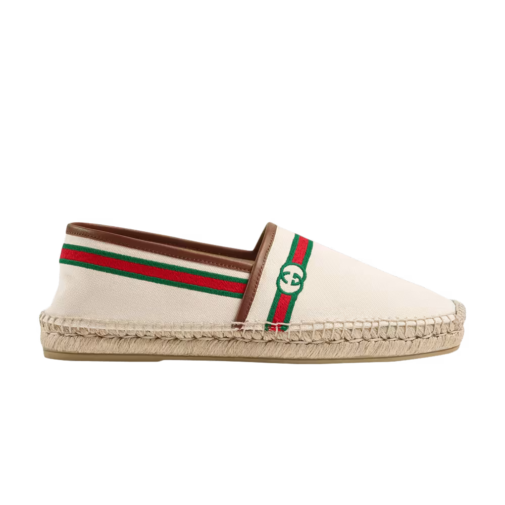 Gucci Embroidered Espadrilles Interlocking G - White