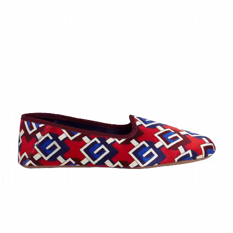 Gucci Slipper 'Geometric G Print - Red Satin Voyage'