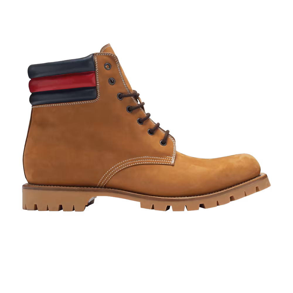 Gucci Lace Up Suede Boot Brown