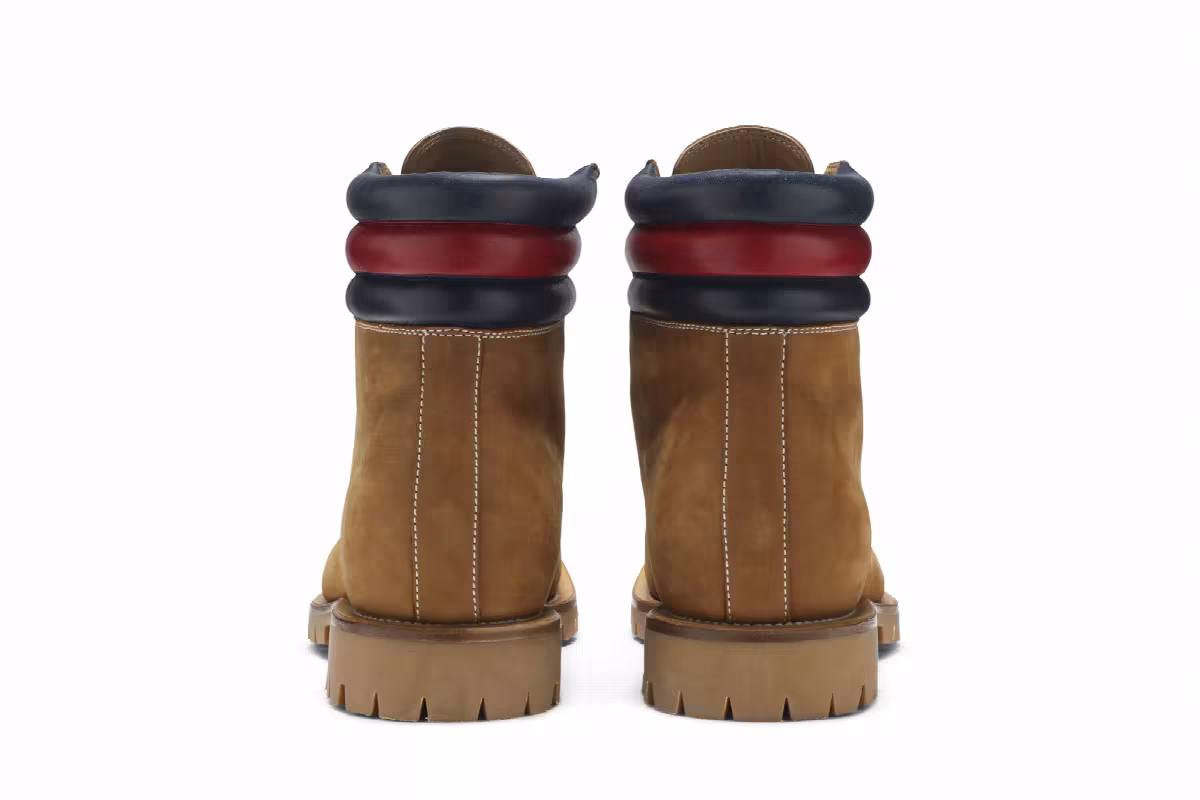 Gucci Lace Up Suede Boot Brown, view 7