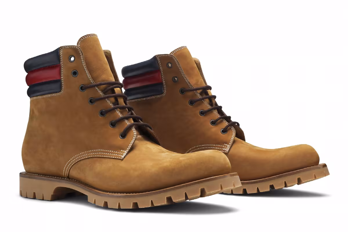 Gucci Lace Up Suede Boot Brown, view 9