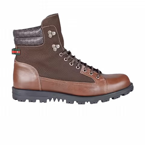 Gucci Lace Up Leather Boot 'Cocoa'