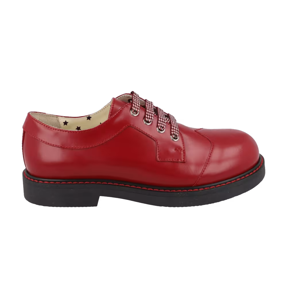Gucci Leather Round-Toe Oxford Kids Red