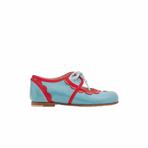 Gucci GG Leather Ballet Toddler 'Light Blue Red'