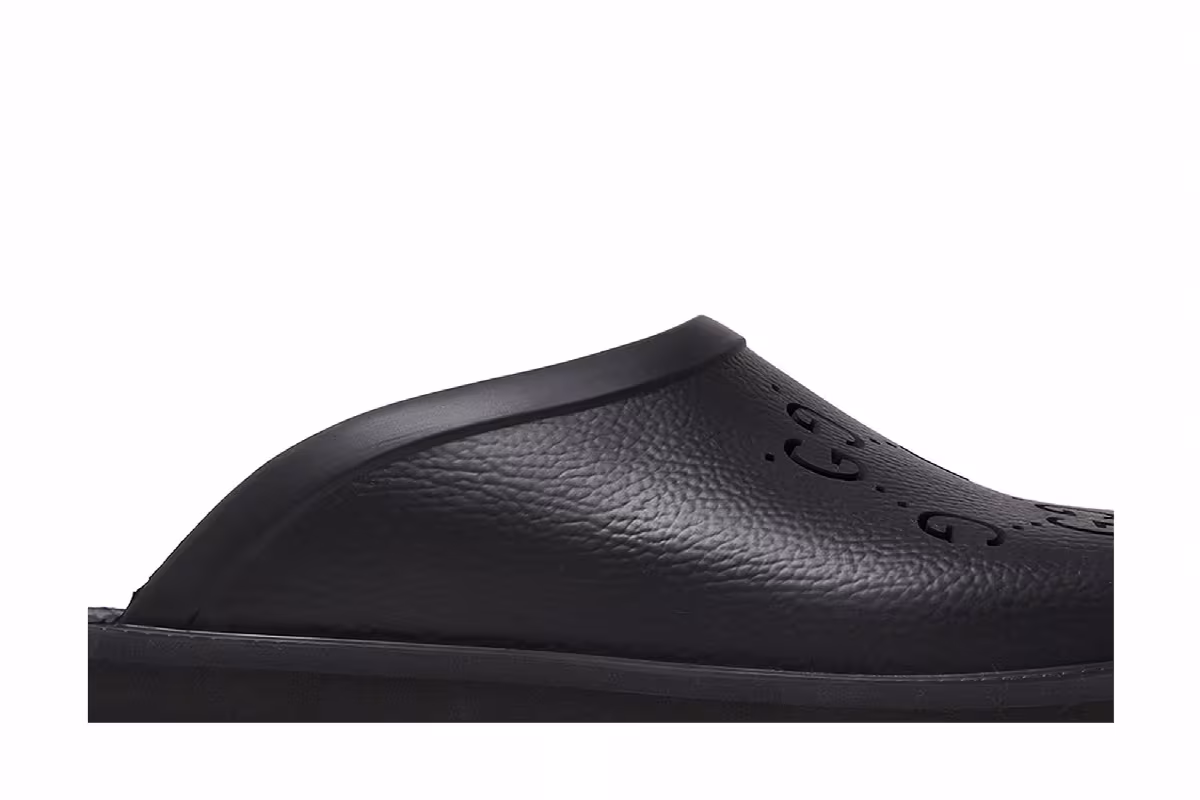 Gucci Slip On Sandal Cut Out Monogram - Black, view 3
