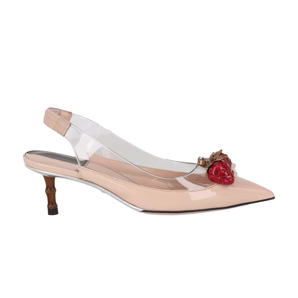 Gucci Women's Eleanor Strawberry Plexi Heel Rose