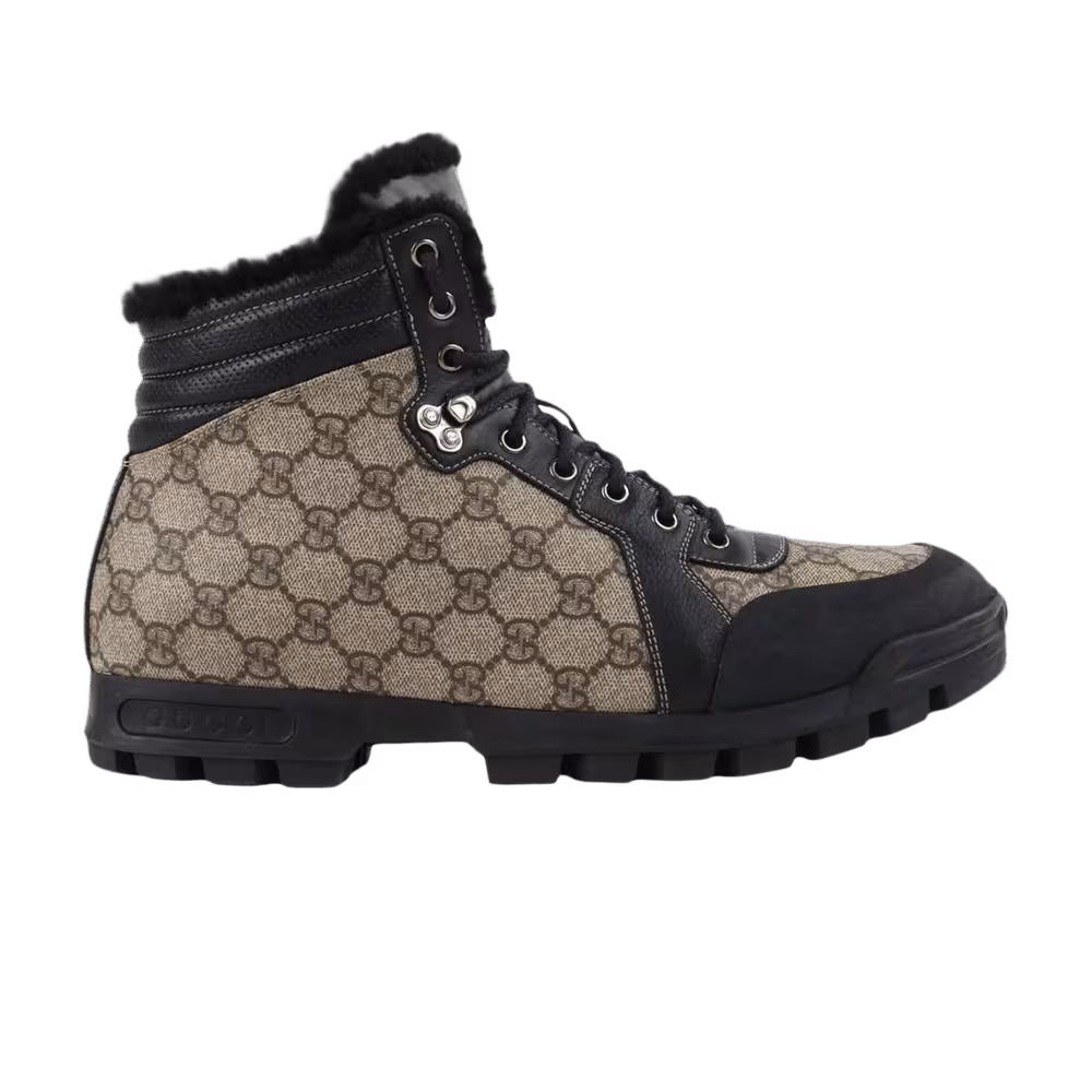 Gucci Nebraska Fur-Lined Boot Monogram