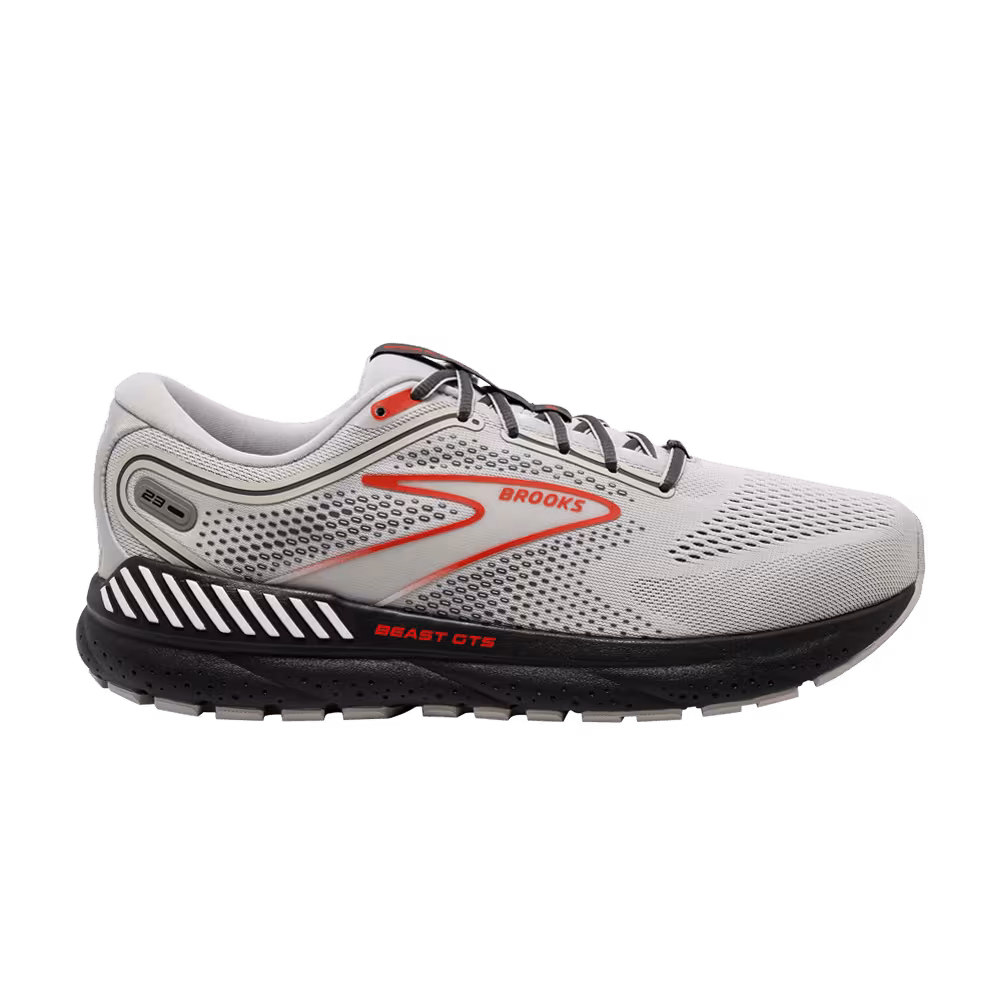 Brooks Beast GTS 23 2E Wide Grey Scarlet